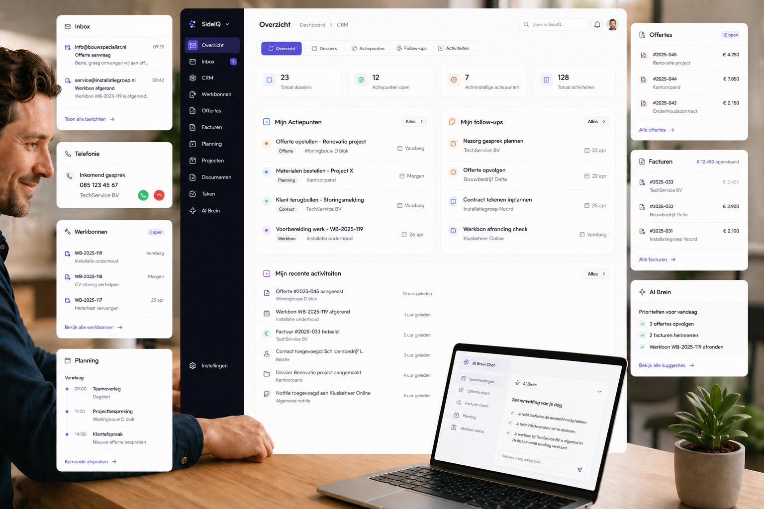 SideIQ Home Overzicht